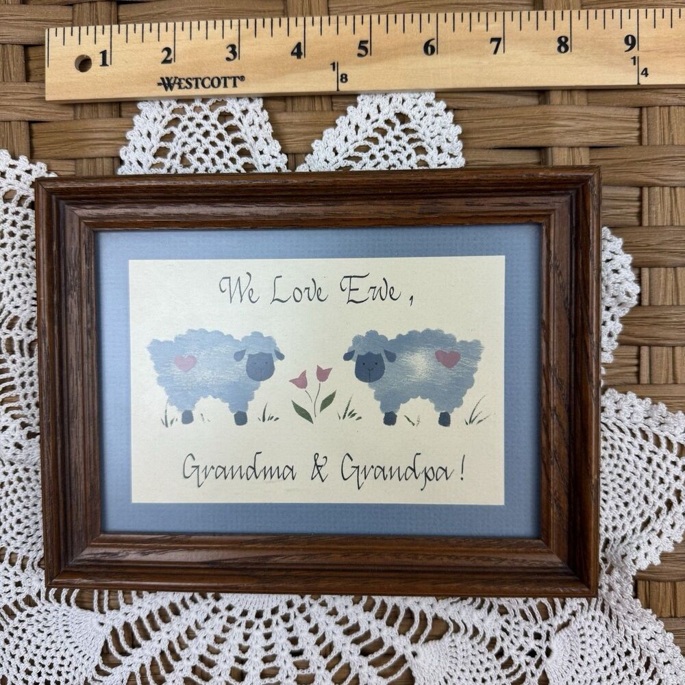 "We Love Ewe, Grandma & Grandpa!" Matted Framed Country Print